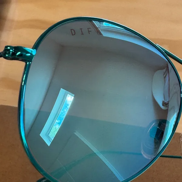 NEW DIFF Eyewear Cruz XS Aviator Sunglasses Teal Blue Metallic DE01-0335-TKTMN - Image 3