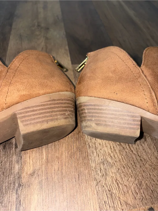 Soda Women's Suede Ankle Bootie in Tan - Image 6