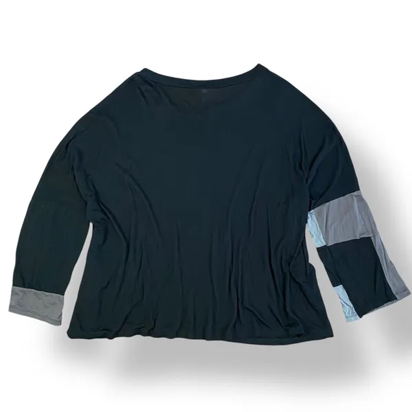 Johnny Was Patchwork Long Sleeve Blouse Womens‎ Size S Black Gray Boho - Image 4