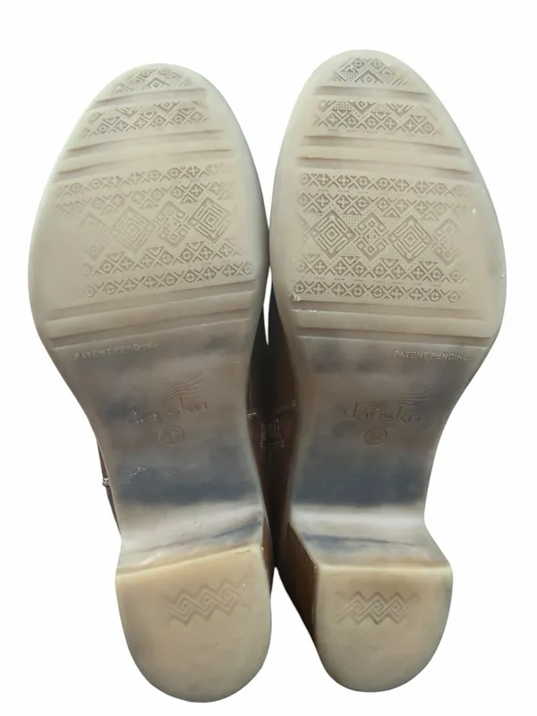 Dansko Leather Ankle Booties Brown Heeled Clogs Womens 7 EU 37‎ Comfort - Image 7