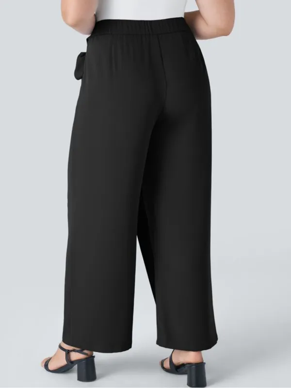 Halara High Waisted Tie Side Wide Leg Work Pants - Image 2
