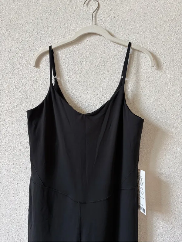 Lululemon Align Mini Flare Bodysuit Jumpsuit Size 14 Black Neutral Sporty - Image 3