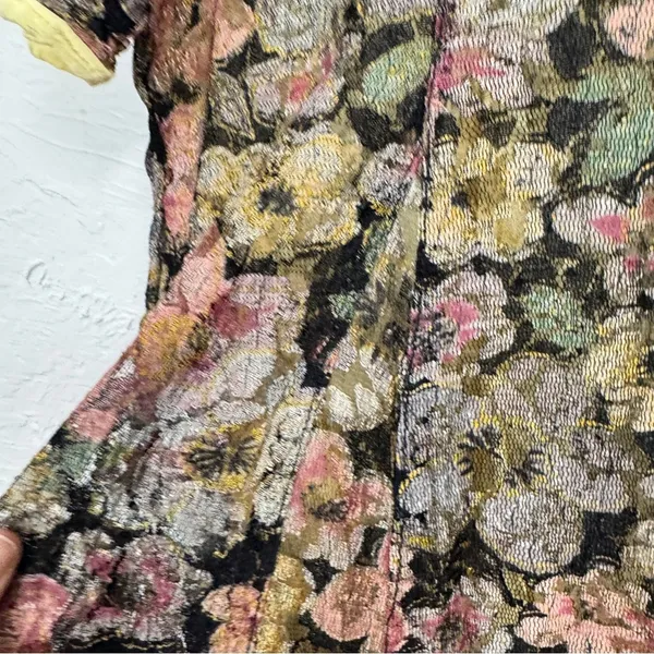 Vintage Handmade Dark Floral Sheer Maxi Dress Women M Cottage Core Fairy Romance - Image 15
