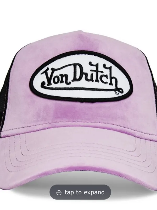 Von Dutch Lavender Suede Trucker Hat with Black Mesh - Image 2