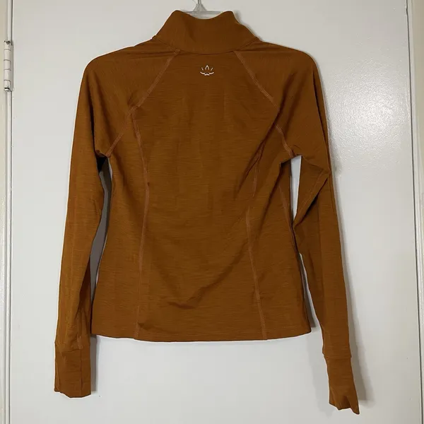 Beyond Yoga Heather Rib Take A Hike Zip Pullover orange rust size small - Image 4