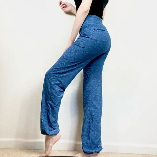 Lululemon Blue Heathered Yoga Pants - Image 3
