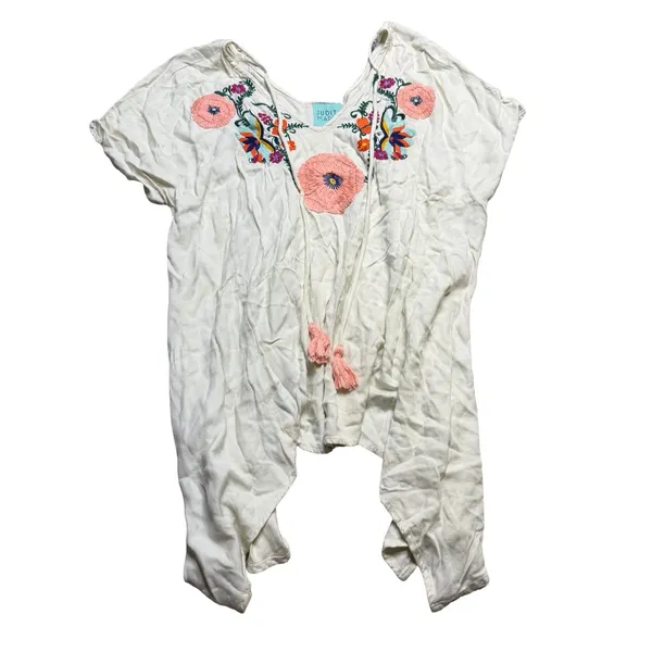 🌸✨ Judith March‎ Cream Embroidered Boho Top L ✨🌸 - Image 2