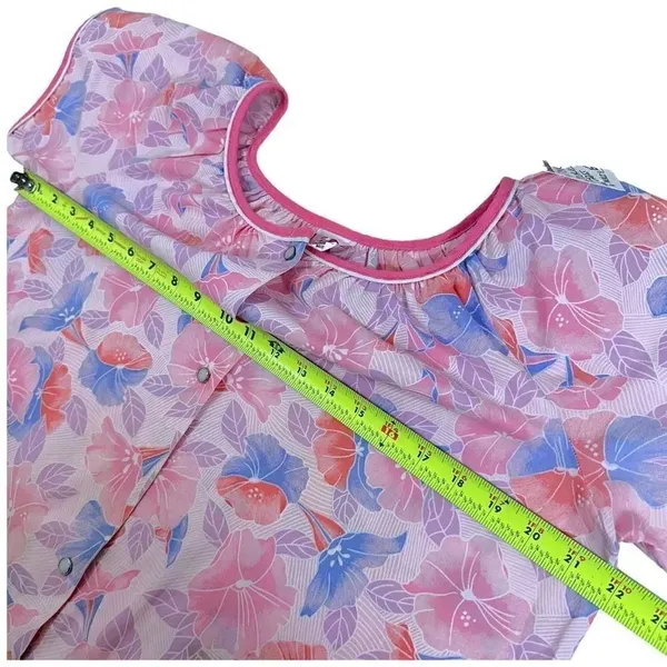 Vintage Regal Rose Floral Print Button Down Midi Dress ￼Size Medium - Image 8