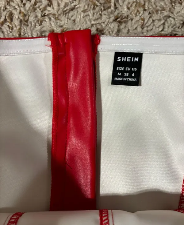 SheIn Red faux leather corset - Image 3