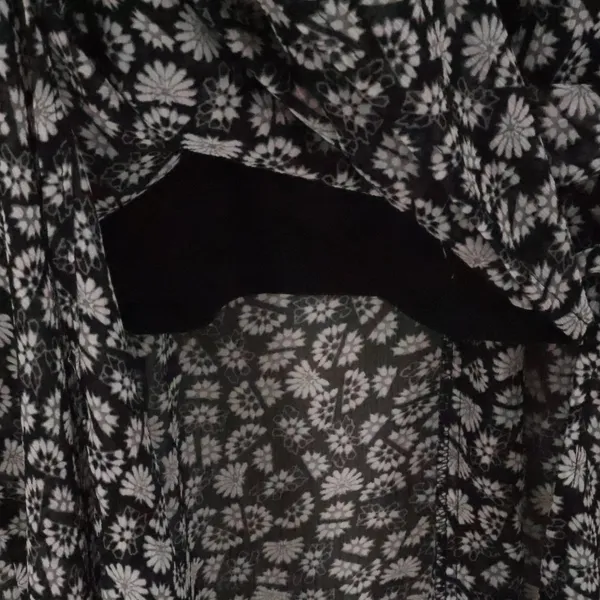 Xhilaration Ditzy Floral Maxi Skirt Womens Size M Black White Boho Sheer Slits Fairy‎ Grunge - Image 6