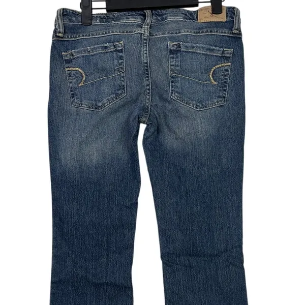 American Eagle Skinny Flare Bootcut Low Rise Full Length Jeans Stretch 4 Blue - Image 5