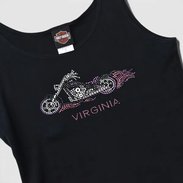 HARLEY DAVIDSON 2007 Rhinestone Logo Sleeveless Top - Image 2