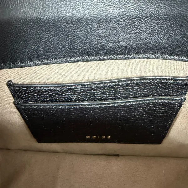 REISS Coleville Small Leather Crossbody Bag Convertible Shoulder Bag Black - Image 11