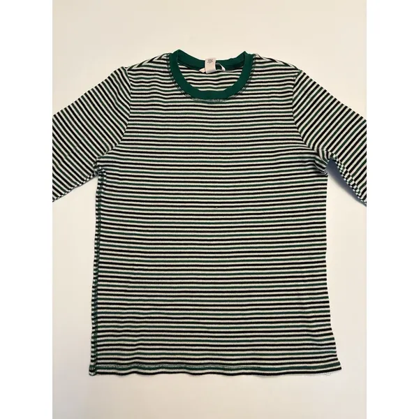 Victoria's Secret Pajama Set Women L Green Striped Thermal Lounge Sleepwear Set - Image 2