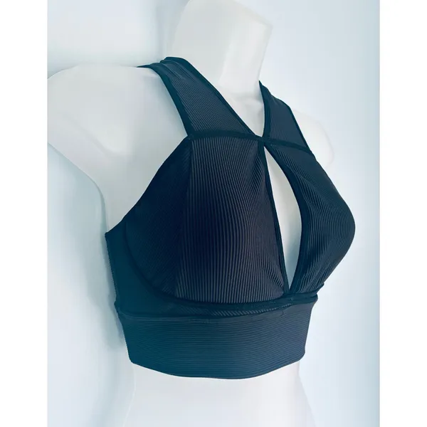 Buffbunny Sphynx Sports Bra Ribbed Black Medium - Image 2