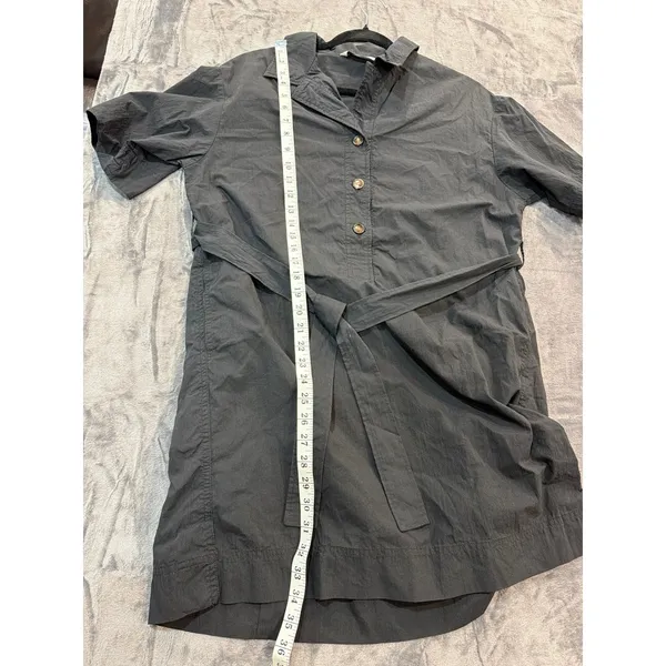 8 Seconds Shirt Dress Womens Gray Short Sleeve Belted Utility Cotton Blend M - Image 8
