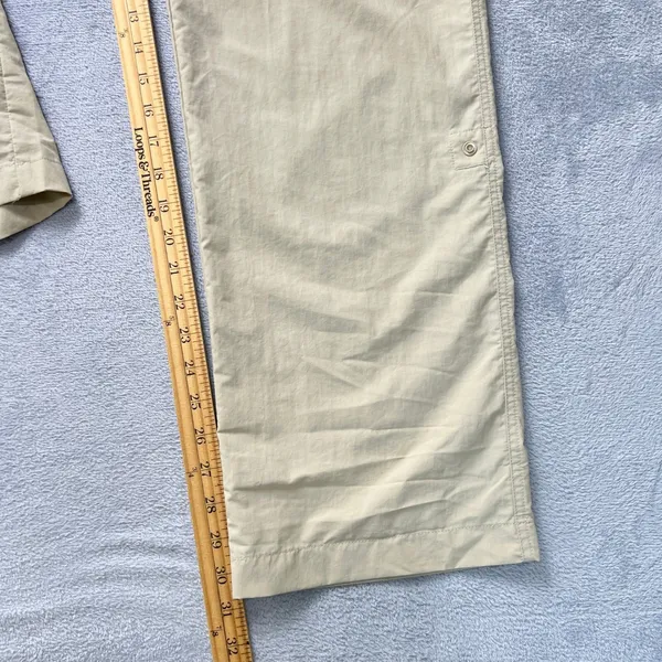 Columbia Omni-Shade Hiking‎ Pants Roll Tab Women's 10 Beige Nylon UPF Zip Pocket - Image 8