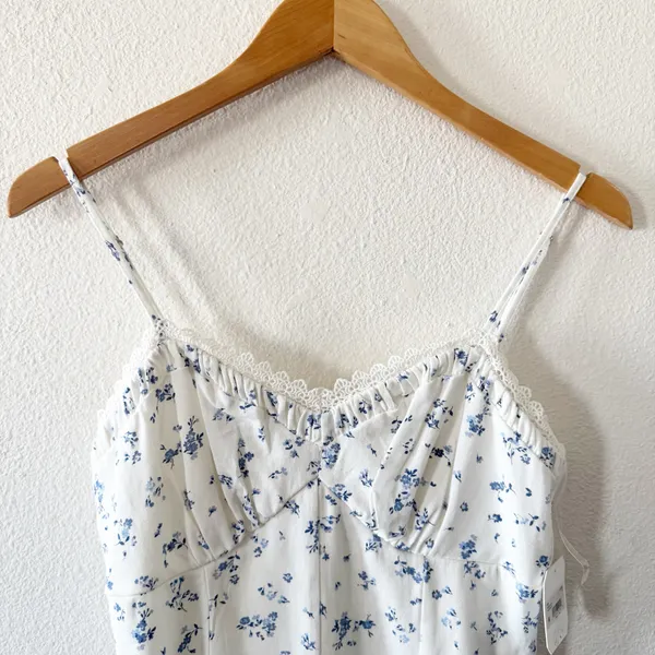 Altar'd State Claudia White Floral Linen Mini Dress - Image 3