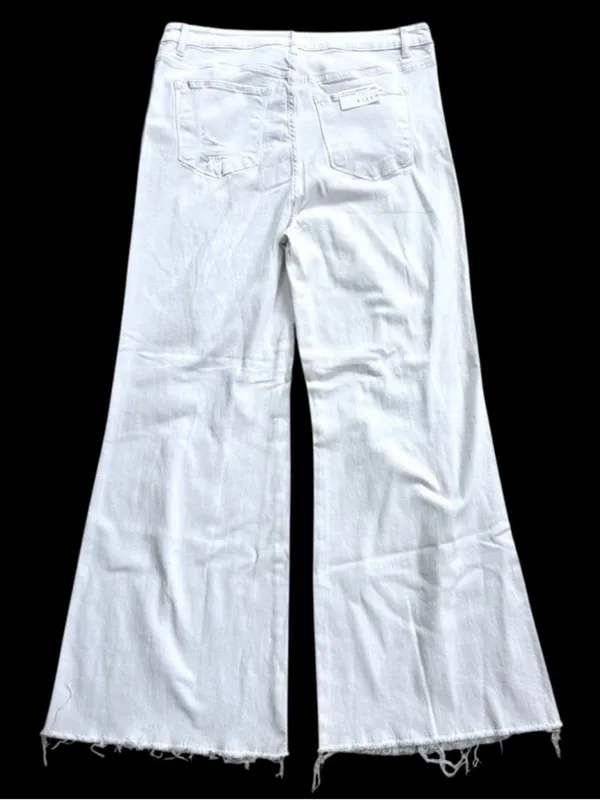 NWT Risen Jeans High Rise Distressed Wide Leg Dad Jeans White Size 3X - Image 9
