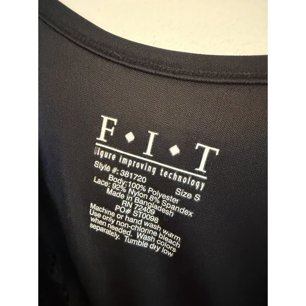 FIT Figure Improving Technology Black Lace Trimmed Slip SZ S NEW - Image 4