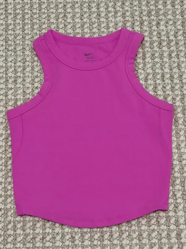 Nike One Pink Fitted Women's Dri-FIT Cropped Tank Top Small - Image 3