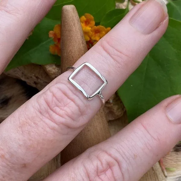 Sterling Silver  High Polish Modern Square Ring - Image 5