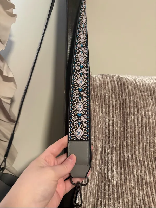 Women's Grey Tote Bag with Turquoise Stud Accents - Image 2