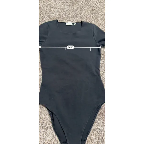 Wilfred Free Aritzia Black Open Back Short Sleeve Bodysuit Large HYP7-1987-17 - Image 7