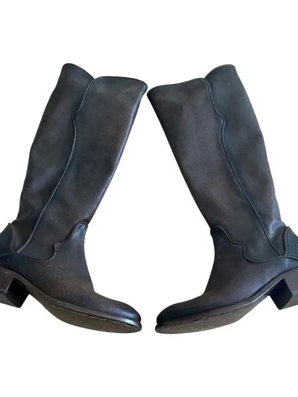Frye Ladies Carson Piping Chocolate Tall Western Boots FR41360-CHOC, 7.5, NWOT - Image 6