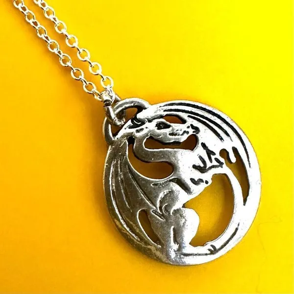 Dragon Pendant necklace Silver - Image 5