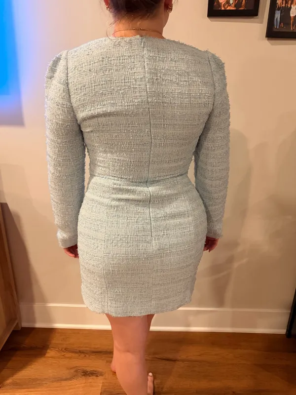 Hello Molly Long Sleeve Mini Dress Blue - Image 3