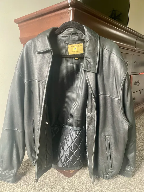 Vintage Boston Harbour leather jacket Black Size XL - Image 2