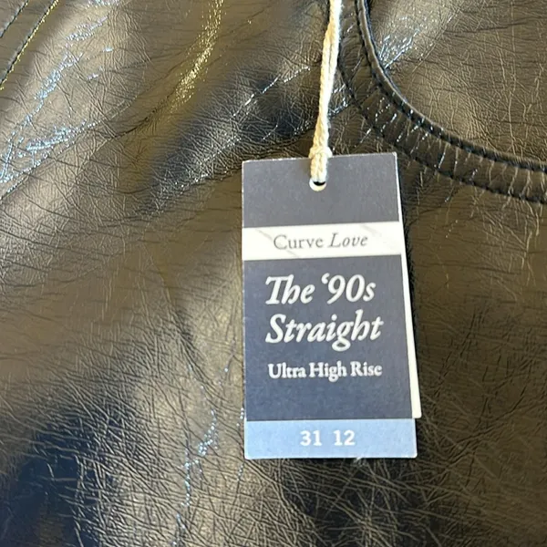 NWT Abercrombie & Fitch The 90s Straight Ultra High Rise Faux Leather Pant - Image 8