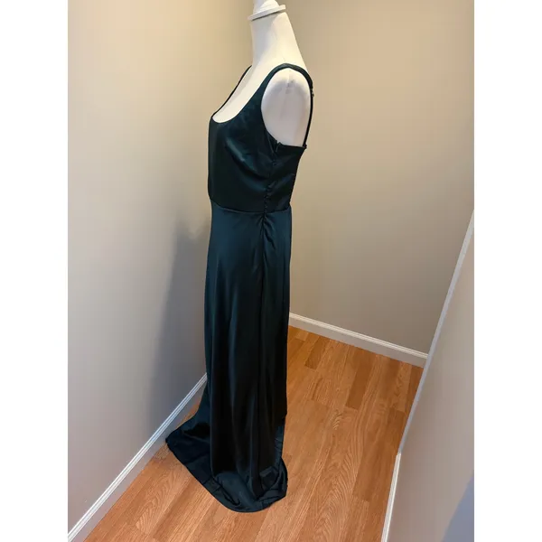 Show Me Your MuMu Lana Maxi Dress Deep Emerald Luxe Satin size Large - Image 3