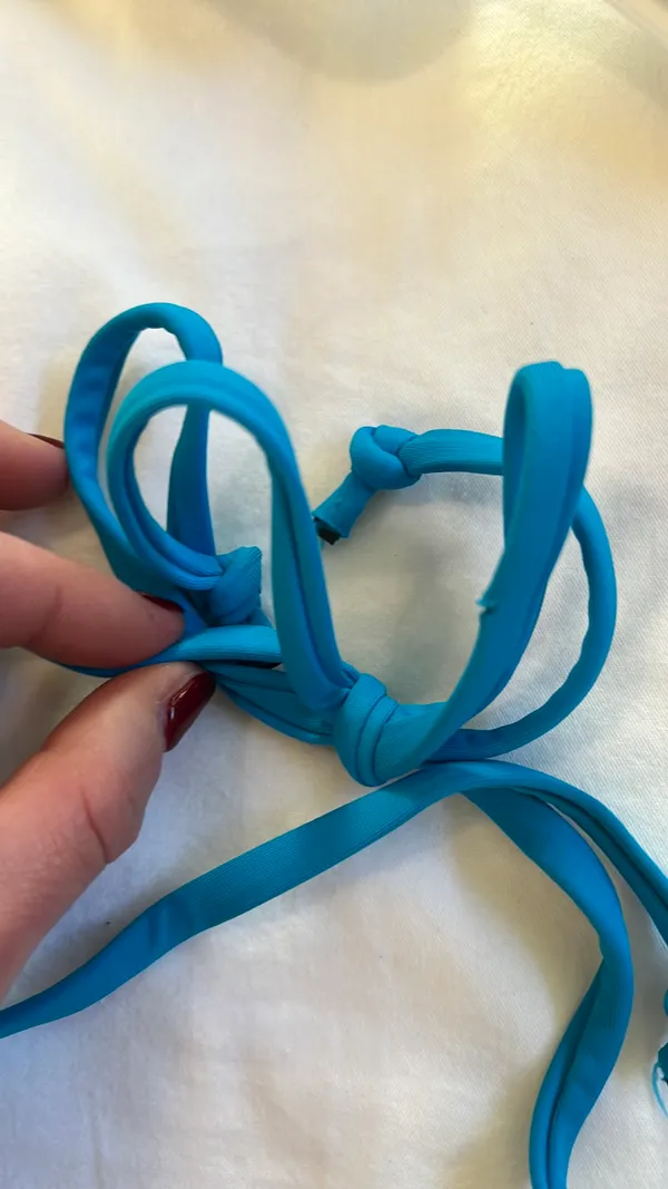 Skims Strappy Blue Bikini Top - Image 4