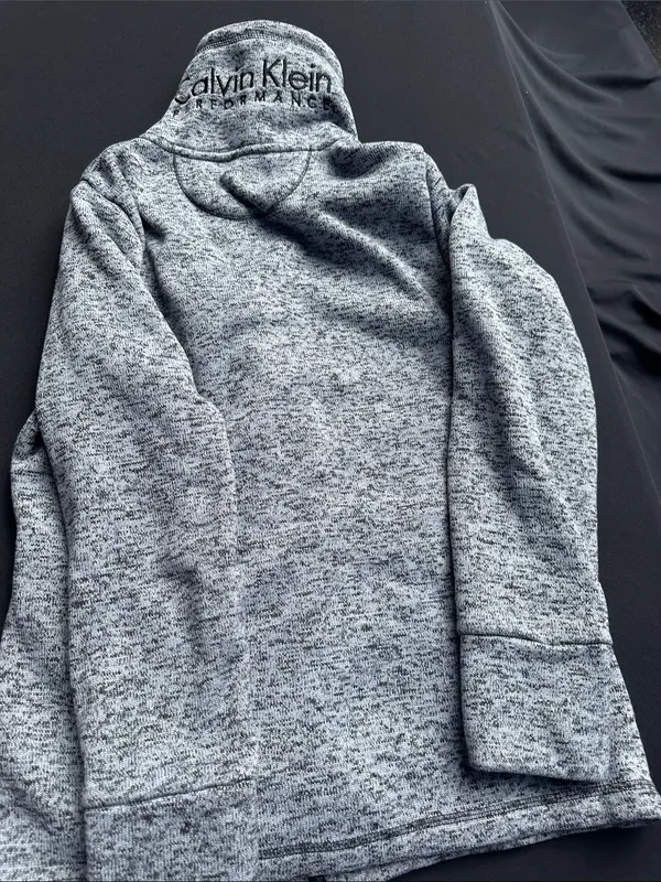 Calvin Klein Heather Gray Full-Zip Bomber Jacket - Image 5