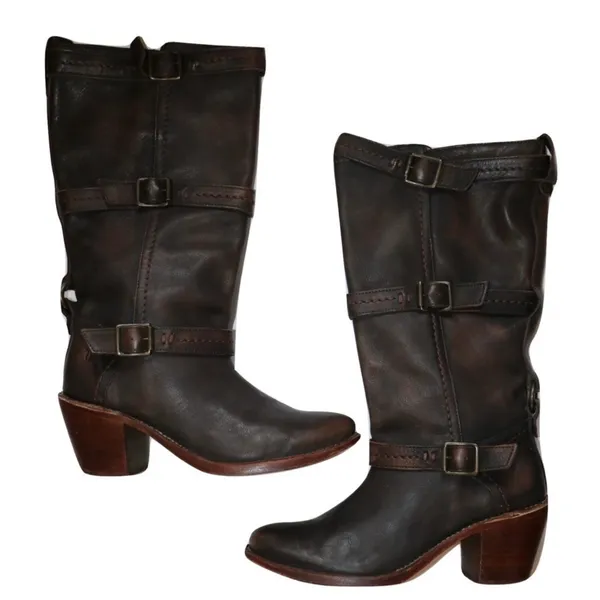 FRYE distressed 3 strap boots - Image 3