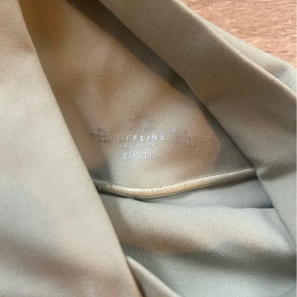 OFFLINE By Aerie Real Me High Waisted Crossover Legging in Sage Green - Image 3
