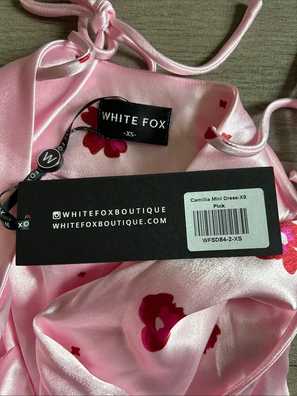 White Fox Boutique Camilla Mini Dress with Red Floral - Image 3