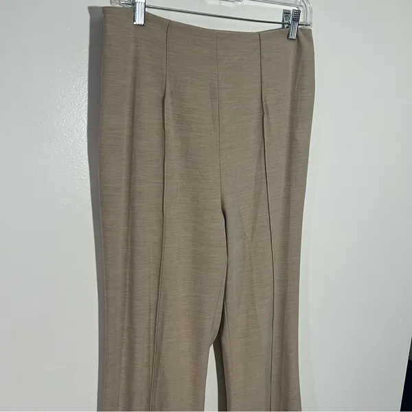 NEW Lattelier High‎ Waist Flare Leg Pants Side Ankle Slit Center Seam XL Career - Image 10
