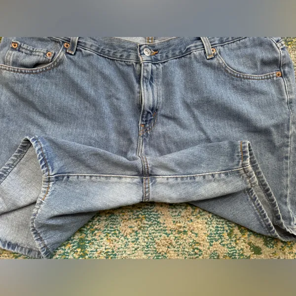Vintage Levi’s denim jean board shorts, size 18 - Image 5