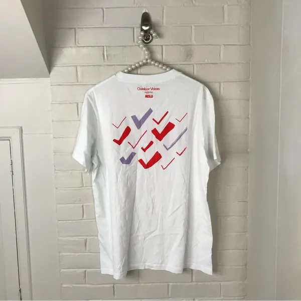 NWT Outdoor Voices Limited Edition Exercise Your Rights White Tee Size M - Image 6