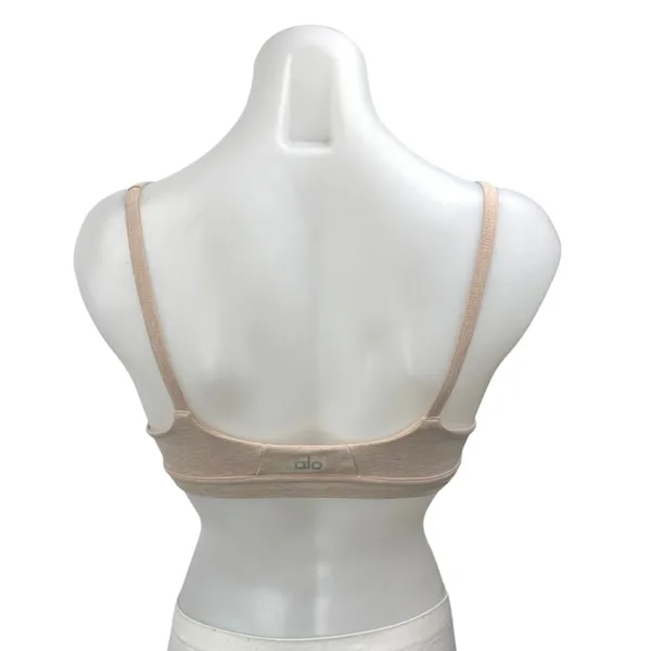 Alo Nude Beige Sleeveless Cutout Yoga Workout Athletic Sports Bra Top Size S - Image 2
