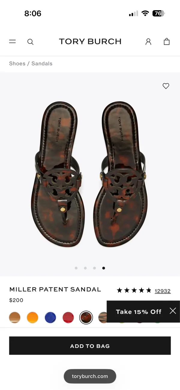 Tory Burch Sandals Miller Tortoise Shell - Image 2