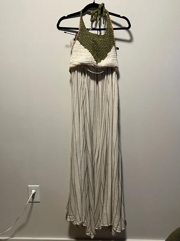 FREE PEOPLE (NWT) Harper Maxi Dress, Crochet, Beach, Size Large - Image 4