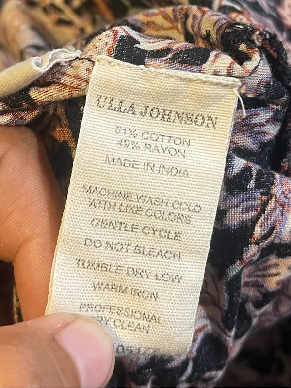 Ulla Johnson Johnson Kali Twist Front Floral Print Midi Dress SZ 6 Cotton Blend - Image 4