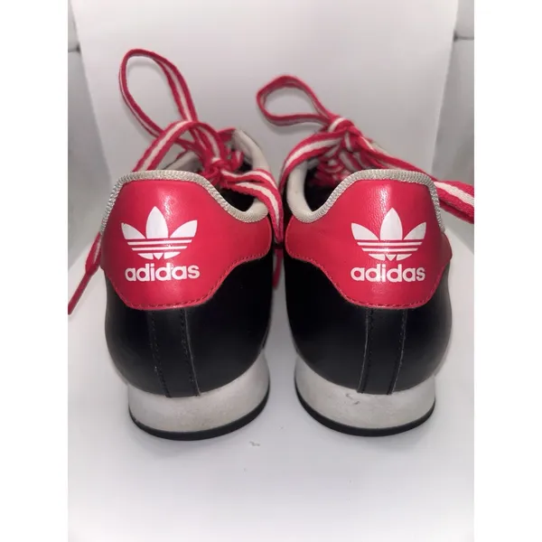 Adidas Samoa W9 M7.5 Black Pink Leather Sneakers White Toe Retro‎ Low Top Shoes - Image 6