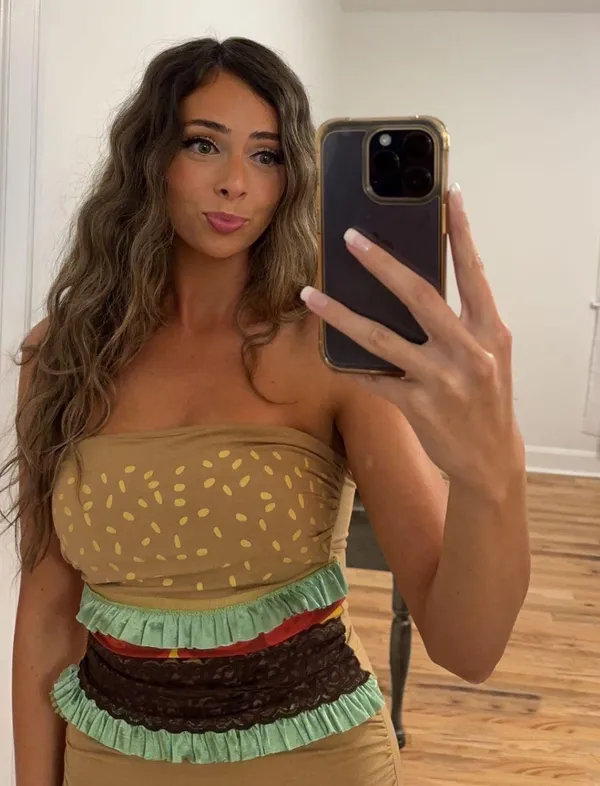 Burger Costume Strapless Bodcon Dress - Image 2