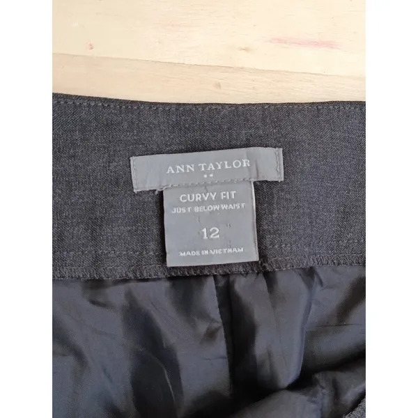 Ann Taylor Curvy Fit Pants Womens 12 Gray Wool Blend Lined Dress Trousers Work - Image 5