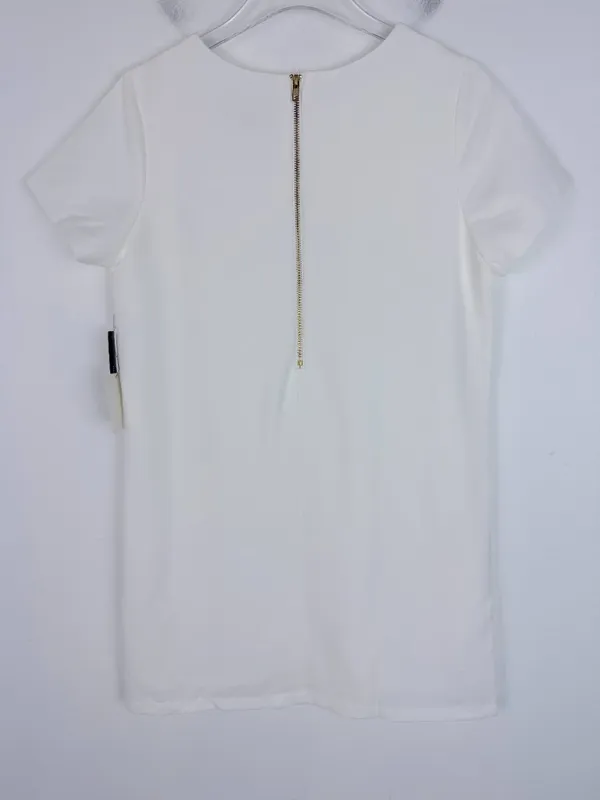 NWT Lulus Shift and Shout Dress Short Sleeves Mini Ivory White Size Small S NEW - Image 9